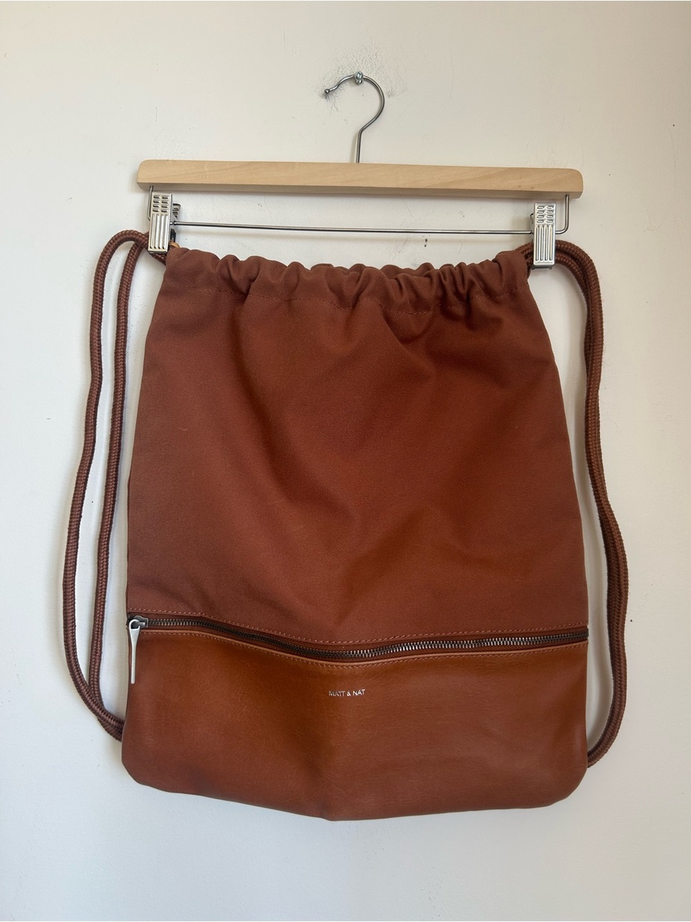 Matt & Nat vegan Leather-Trim Drawstring Backpack